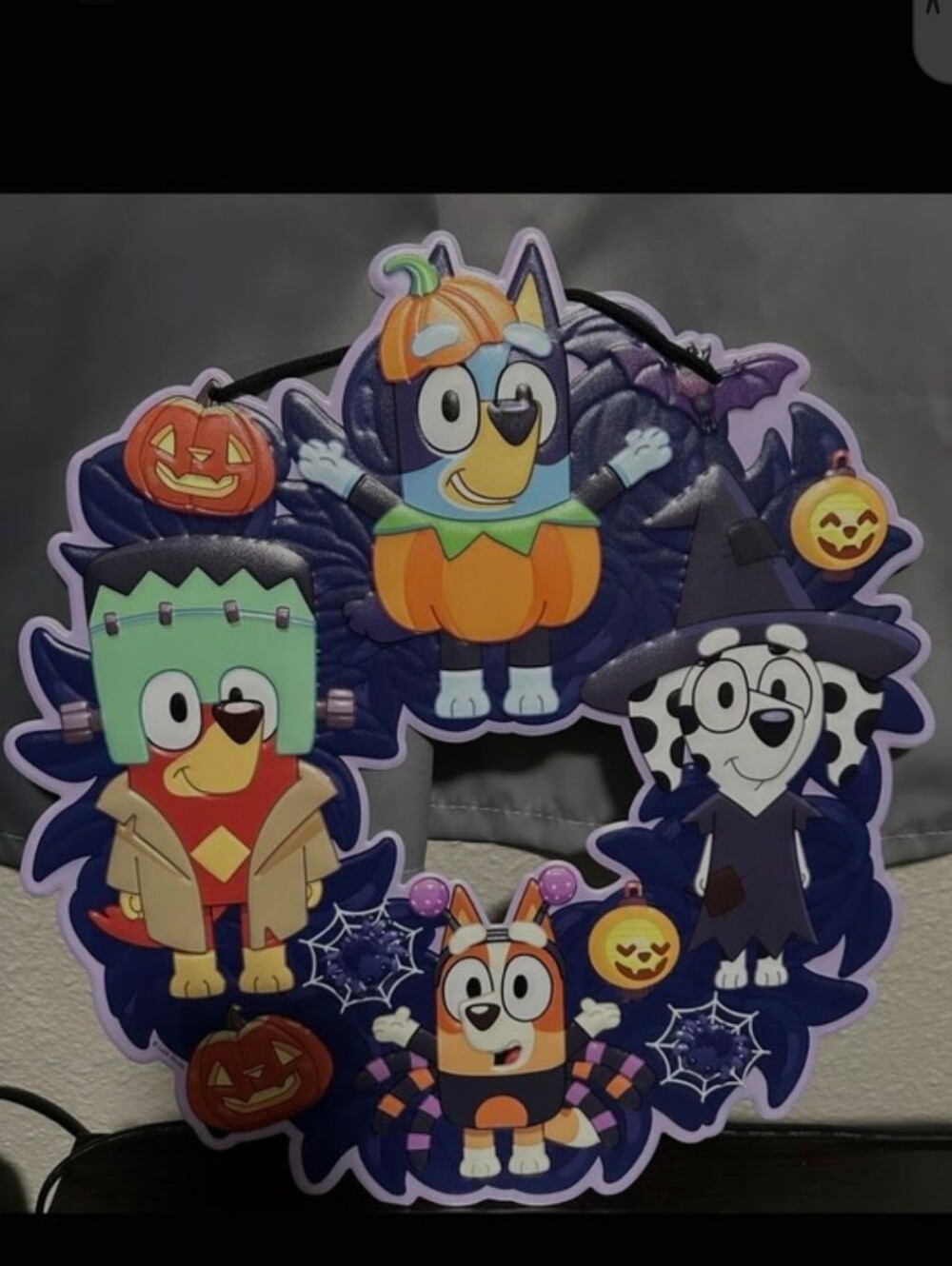 New Bluey Metal Wreath for Door Decor Holiday Halloween